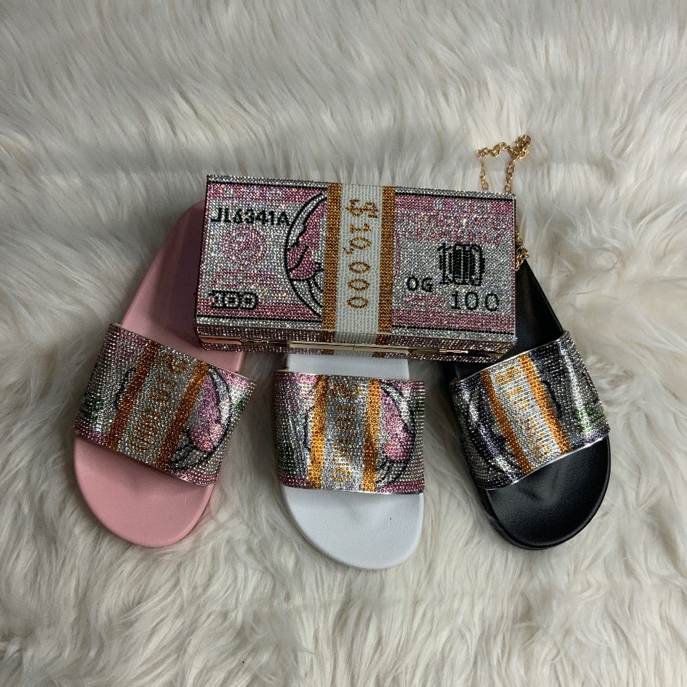 Bling Money Sandals Pink(Pink Sole)